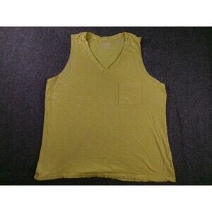 Time Tru Tank Top Women XXL Yellow Base Layer Capsule Pocket Cotton Summer Basic